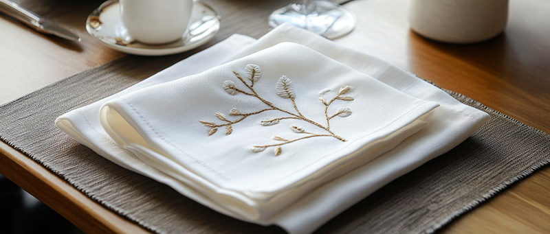 serviettes personnalisées brodées