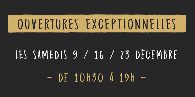 ouvertures les samedis de décembre