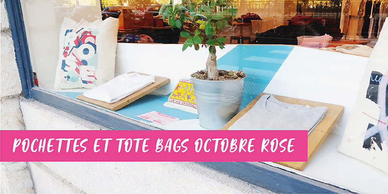 pochettes et tote bags octobre rose
