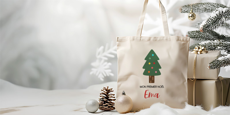 tote bag noël personnalisé