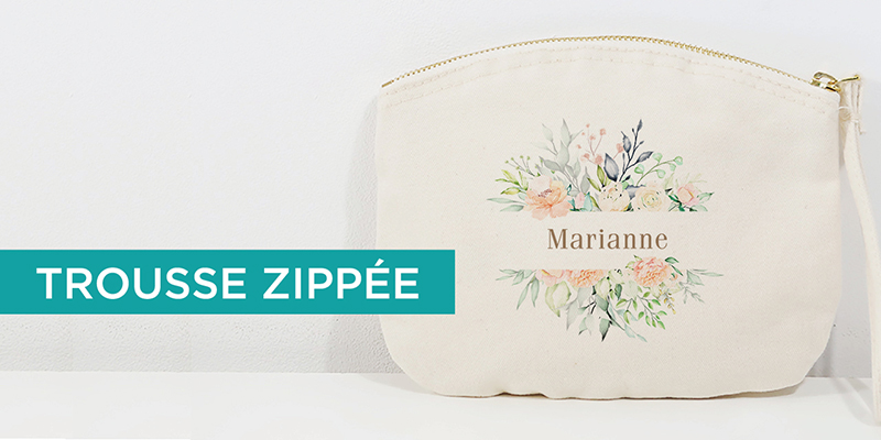 trousse zippée à personnaliser