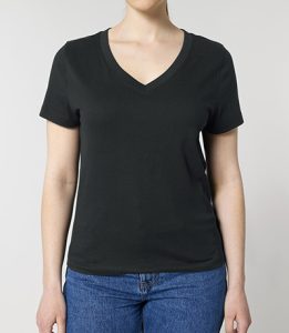 tee shirt premium femme col V