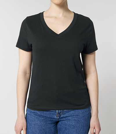 tee shirt premium femme col V