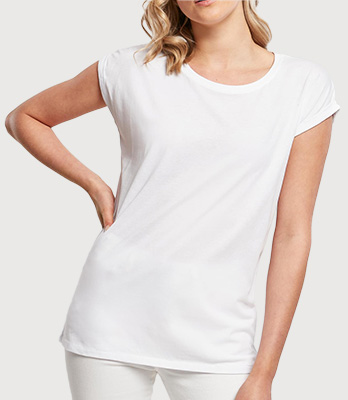 tshirt manches retroussées personnalisé blanc